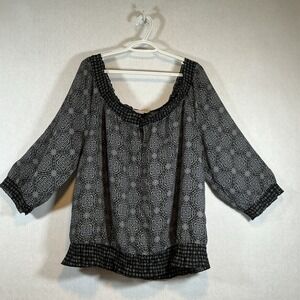 White Stag Long Sleeve Womens Shirt Black Gray Size XL (16/18)